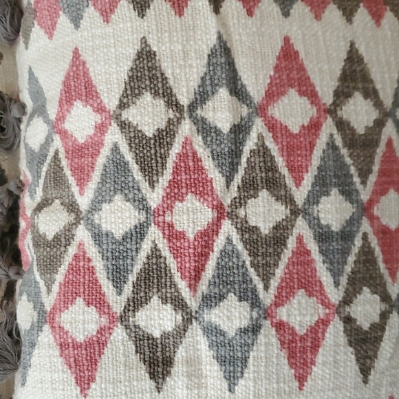 Woven Cotton Boho Fringe Lumbar Throw Pillows(Set of 2) 16"H x 26"W New Boutique - Picture 5 of 5